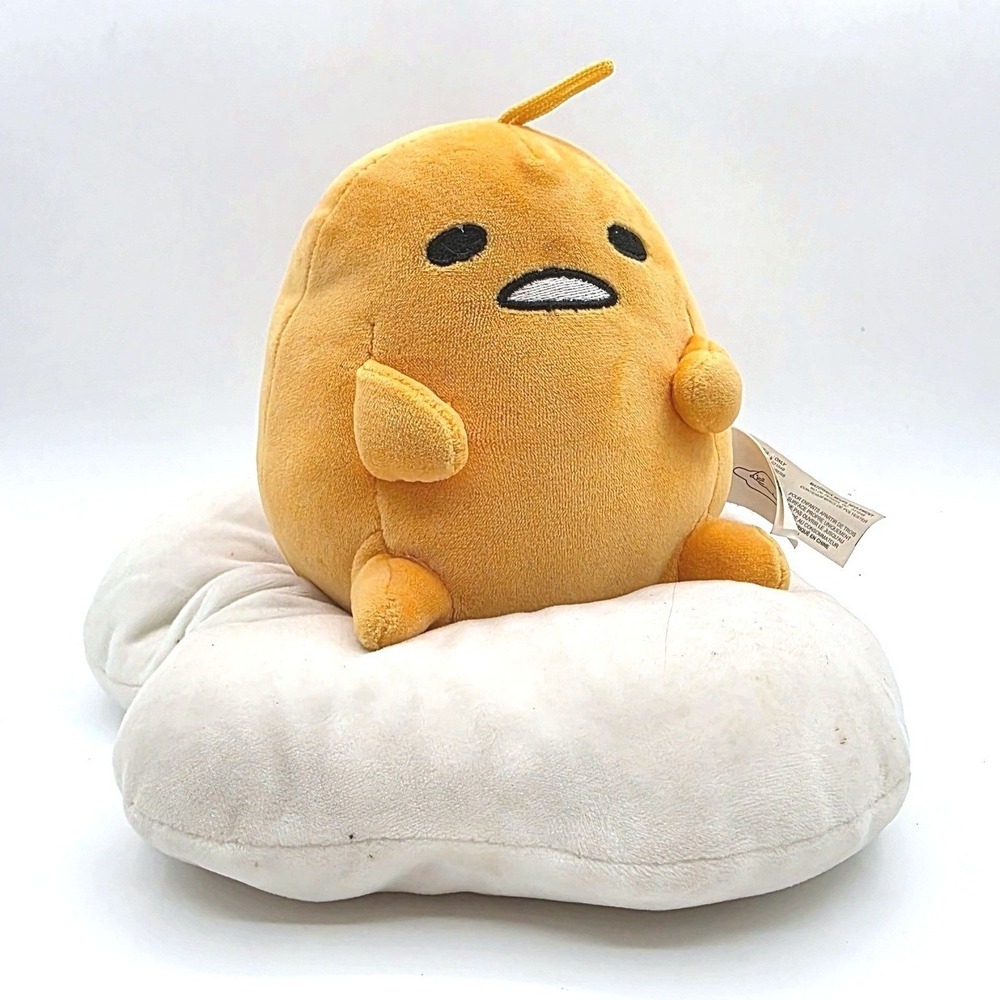 Sanrio Gudetama The Lazy Egg 10" Plush Fiesta K01783K Yellow‎ White Stuffed Toy